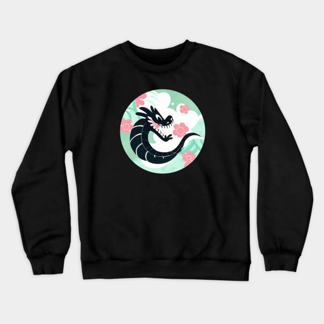 Flower Dragon Crewneck Sweatshirt by moonister